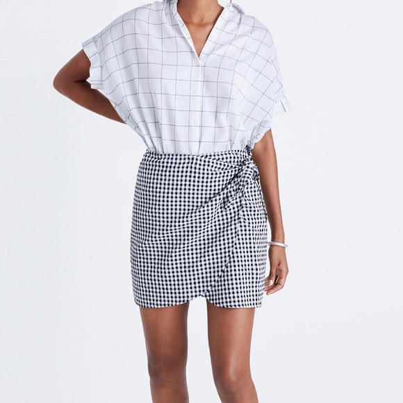 Madewell Women’s Gingham Wrap Skirt - Picture 2 of 8